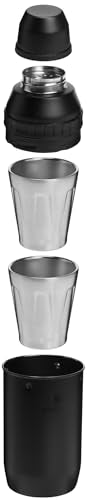 Stanley Happy Hour Cocktail Shaker Set 20 oz | Bartender Kit for Camping and Travel | Cocktail Drink Mixing Set with 2 Cups | Insulated Stainless Steel | BPA-Free | Black 2.0