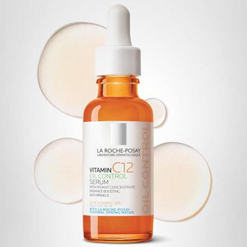 La Roche-Posay Pure 12% Vitamin C Oil Control Serum For Face With Hyaluronic Acid & Salicylic Acid, Hydrating Face Serum for Oily & Combination Skin, Boost Radiance & Reduce Wrinkles