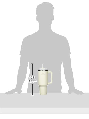 Stanley Quencher H2.0 Tumbler with Handle and Straw 40 oz | Flowstate 3-Position Lid | Cup Holder Compatible for Travel | Insulated Stainless Steel Cup | BPA-Free | Cream 2.0