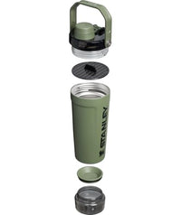 Thumbnail for STANLEY Vitalize Shaker Bottle 20 oz | Leakproof Insulated Stainless Steel Shaker Cup | Base Storage and Twist On Fast Flow Lid | Protein Shakes and Pre Workout Powder | BPA-Free | Dried Pine