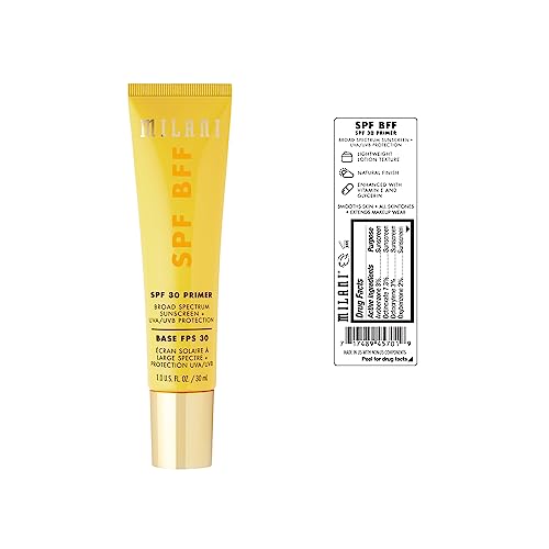 Milani Face Primer for Makeup - SPF BFF Primer with Broad Spectrum Sunscreen SPF 30 UVA UVB Protection, 1.0 Fl. Oz