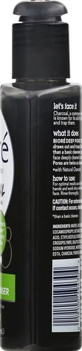 Bioré Deep Pore Charcoal Daily Face Wash, 6.77 Fl oz, with Deep Pore Cleansing for Dirt and Makeup Removal From Oily Skin