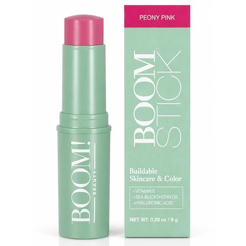Boomstick Peony Pink ™ - Multistick for Cheeks & Lips - Vegan, Cream Blush Stick & Lipstick - Makeup for Older Women & Mature Skin Boom Stick By Cindy Joseph