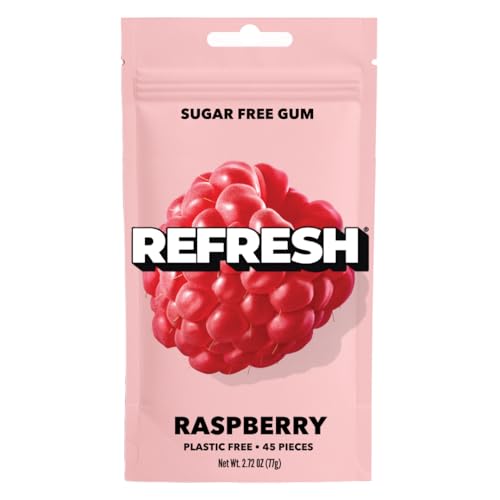 Image 3 of Raspberry 1 Pack for the product Refresh Gum Variety Natural Sugar-Free Xylitol Chewing Gum