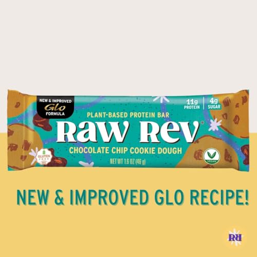 Image 6 of Raw Rev Glo Protein Bar, Chocolate Chip Cookie Dough, 12 Bars
