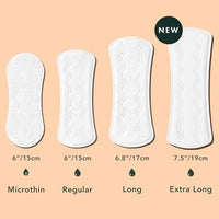Thumbnail for Image 5 of Rael Panty Liners for Women Organic Cotton Cover Extra Long 60 Count