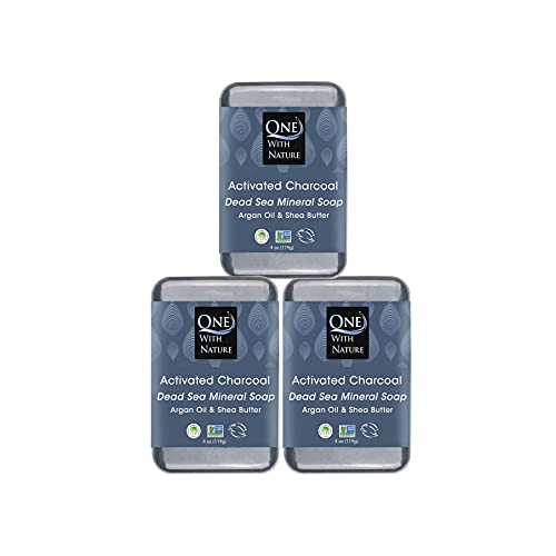 Image 1 of Default Title for the product One With Nature Activated Charcoal Soap Bar, 4oz 3-Pack