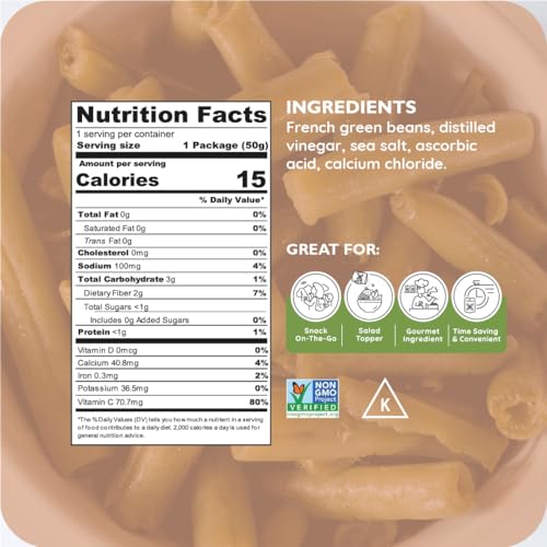 Image 2 of Poshi Marinated French Green Bean Snack Packs, Original, 10 x 1.76 oz