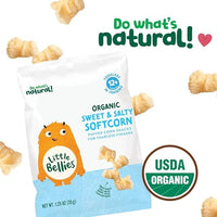 Thumbnail for Image 3 of Little Bellies Organic Sweet & Salty Softcorn Toddler Snack (5 x 1.25 oz Individual Packs)