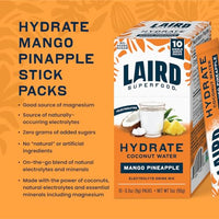 Thumbnail for Image 4 of Laird Superfood Pineapple Mango Hydrate Coconut Water 10ct, 0.3 OZ