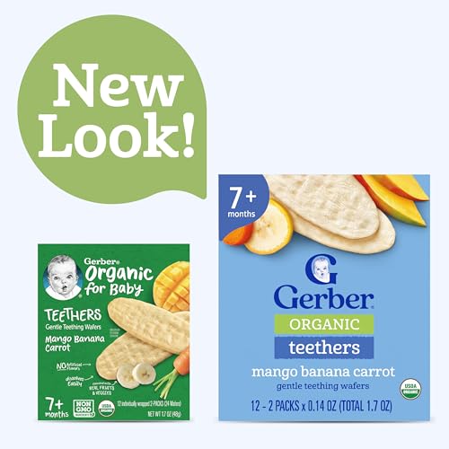 Image 3 of Gerber Mango Banana Carrot Organic Teething Wafers, 6 Pack