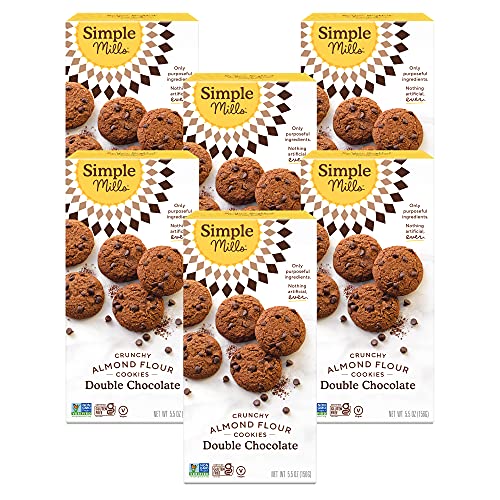 Image 1 of Default Title for the product Simple Mills Almond Flour Double Chocolate Chip Cookies, Gluten Free, Organic Coconut Oil, 5.5 Ounce (Pack of 6)