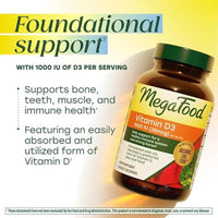 Thumbnail for Image 5 of MegaFood Vitamin D3 1000 IU (25 mcg), Bone & Immune Health, 90 Tablets