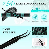 Thumbnail for Image 4 of AMZGIRL LASH Lash Clusters Kit D Curl Manga Anime Lashes 10-18mm, Sunflower