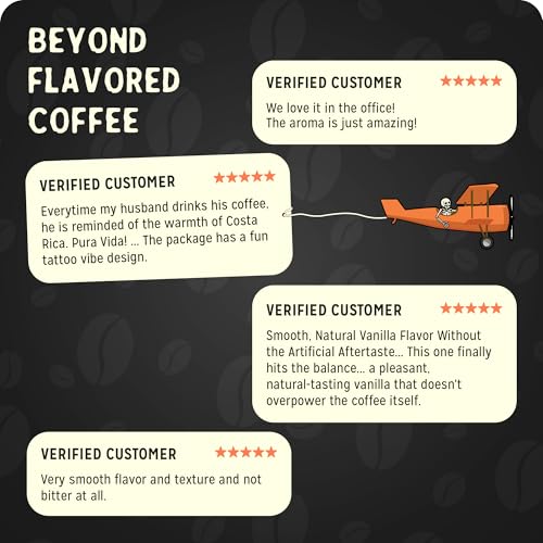 Image 5 of Bones Coffee Company Salted Caramel Flavored Coffee, Medium Roast Low Acid Arabica Beans, 12 Oz Ground