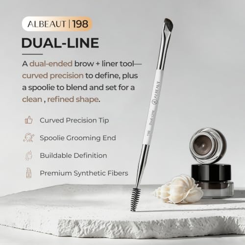 Image 2 of ALBEAUT Eyeliner Brush Brow Brush, Dual Ended Small eyebrow applicator