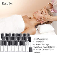 Thumbnail for Image 2 of Easytle Essential Oil Roller Bottles 24 Pack 5ml Clear Glass Roller Bottles for Oils