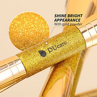 Thumbnail for Image 4 of DUcare Dual End Powder Kabuki Makeup Brush Gold Glitter Vegan Synthetic for Liquid Cream Setting Powder