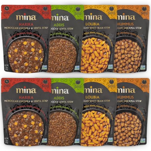 Image 1 of Default Title for the product Mina Moroccan Lentils, Chickpeas, White Beans & Harira Variety Pack of 8 (10 oz)