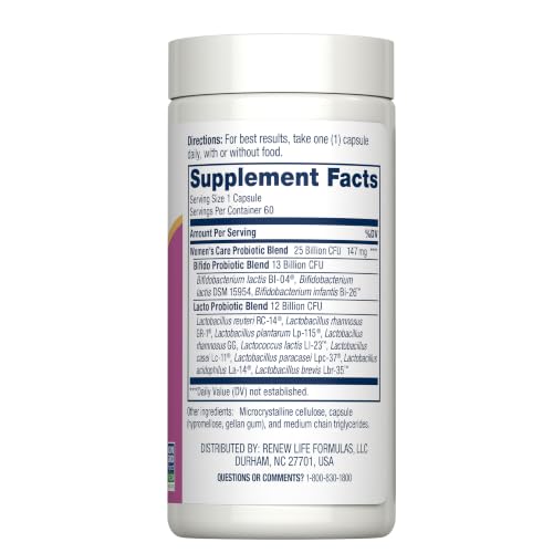 Image 2 of Renew Life Women's Care Probiotic 25 Billion CFU