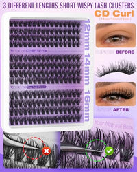 Thumbnail for Image 3 of EYDEVRO Wispy Lash Clusters Natural Eyelash Clusters DIY Lash Extensions