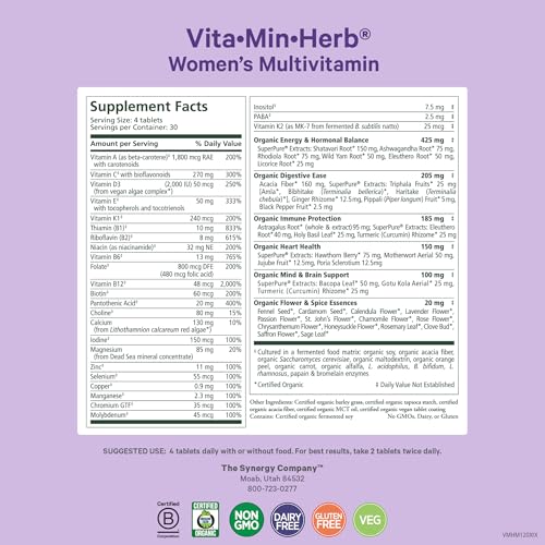Image 2 of PURE SYNERGY Vita·Min·Herb for Women Multivitamin (120 Tablets)