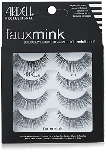 Image 3 of Black 811 / 4 Pair (Pack of 1) for the product Ardell Faux Mink Lashes False Eyelashes