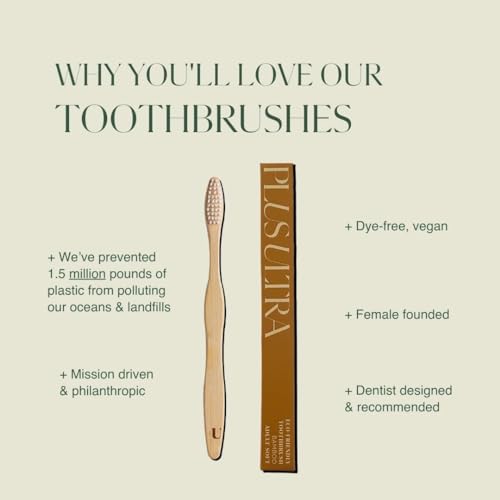 Image 4 of Plus Ultra Bamboo Toothbrush - BPA Free Soft Bristle for Adults