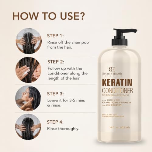 Image 2 of Botanic Hearth Keratin Conditioner with Argan Oil - 16 fl oz