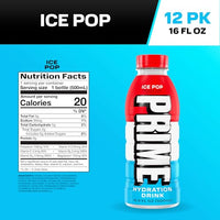 Thumbnail for Image 2 of PRIME Hydration ICE POP | Sports Drinks | Electrolyte Enhanced for Ultimate Hydration | 250mg BCAAs | B Vitamins | Antioxidants | 2g Of Sugar | 16.9 Fluid Ounce | 12 Pack