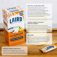 Thumbnail for Image 3 of Laird Superfood Pineapple Mango Hydrate Coconut Water 10ct, 0.3 OZ