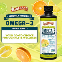 Thumbnail for Image 2 of Barlean's Citrus Sorbet Omega-3 Fish Oil, 16oz