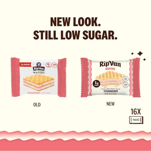 Image 3 of RIP VAN Strawberry Wafer Cookies, 1g Sugar, 16 Count
