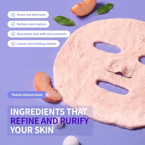 Image 4 of Purederm Peach Bubble Face Mask 5 Pack