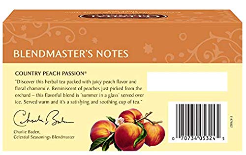 Image 2 of Celestial Seasonings Country Peach Passion Herbal Tea, 20 Tea Bags Box (Pack of 2)