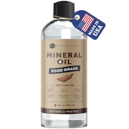 Image 1 of 8 fl oz for the product Kate Naturals Mineral Oil for Wood Cutting Board
