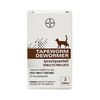 Thumbnail for Praziquantel Tapeworm Dewormer Tablets for Cats 3 Count by Bayer