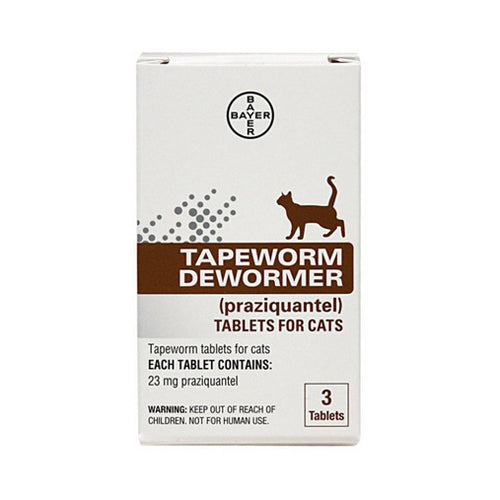 Praziquantel Tapeworm Dewormer Tablets for Cats 3 Count by Bayer
