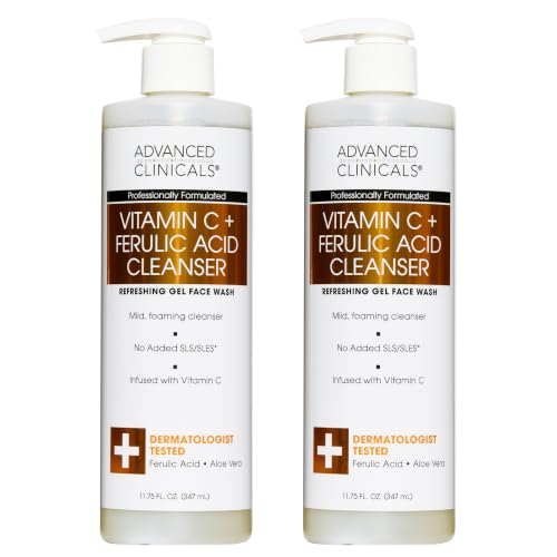 Image 1 of Default Title for the product Advanced Clinicals Gentle Vitamin C Face Wash For Women & Men, 11.75 Fl Oz, 2PC