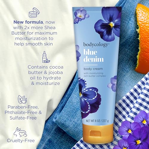Image 4 of Bodycology Shea Butter Body Cream, Blue Denim, 8 Ounce (Pack of 12)