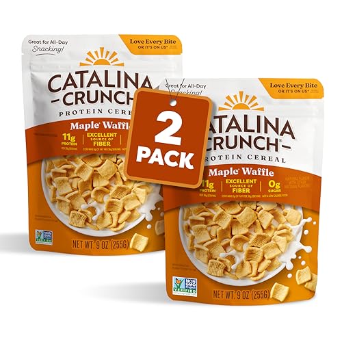 Image 2 of 9 Ounce (Pack of 2) for the product Catalina Crunch Protein Cereal, Maple Waffle, 9 oz Bag