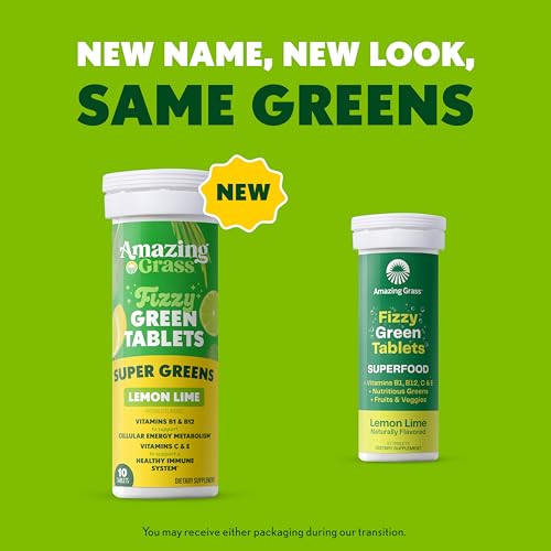 Image 2 of Amazing Grass Fizzy Green Superfood Tablets, Lemon Lime, 60 Count