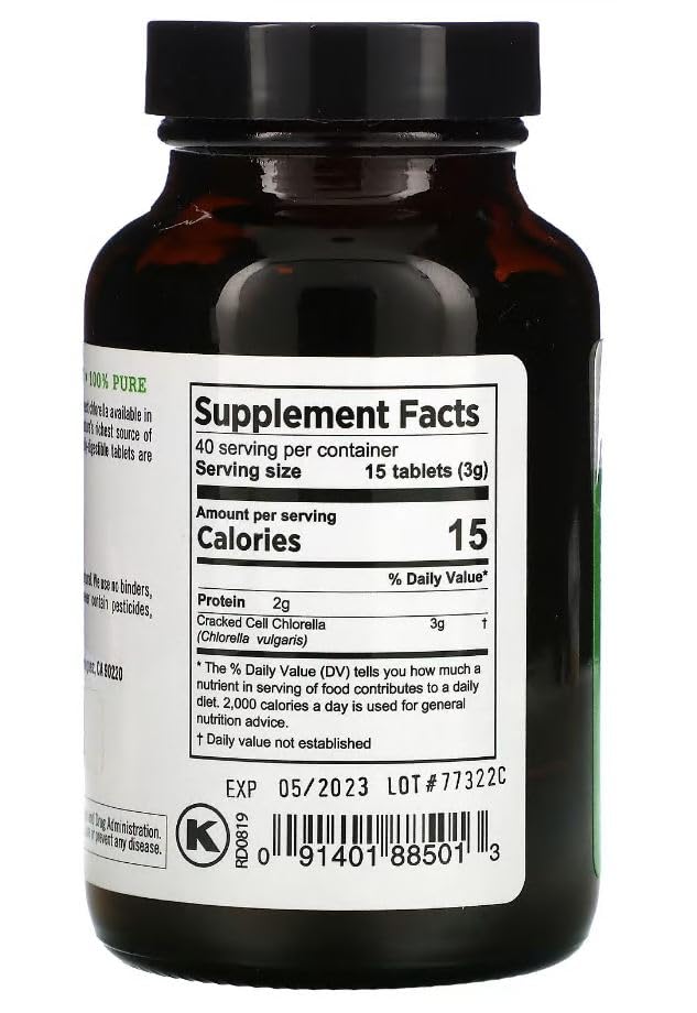 Image 2 of PURE PLANET Cracked Cell Chlorella Organic 240 Tablets 250mg