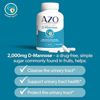 Thumbnail for Image 4 of AZO D-Mannose Supplement for Women & Men, Clinical Strength, 120 Capsules
