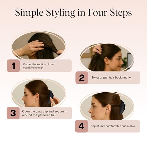 Image 7 of Kitsch Medium Hair Clips for Women - Black and Tort, 2pcs