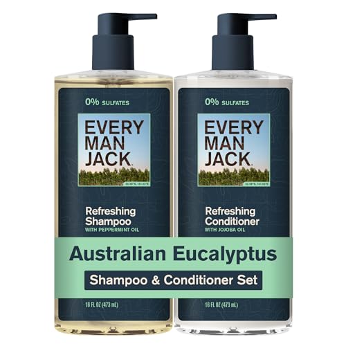 Image 1 of Default Title for the product Every Man Jack Men's Shampoo & Conditioner Set, Australian Eucalyptus, 2pk