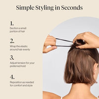 Thumbnail for Image 7 of Kitsch Seamless Hair Ties No Damage - Stretchy Hair Bands - Black, 8pcs