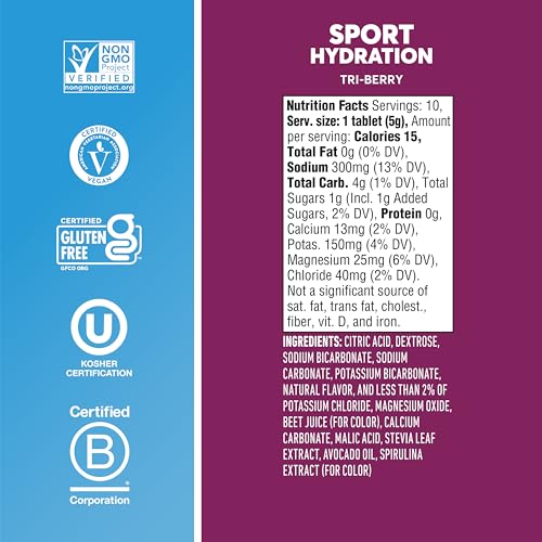 Image 5 of Nuun Sport Electrolyte Tablets Tri-Berry, GF & Vegan, 8 Pack