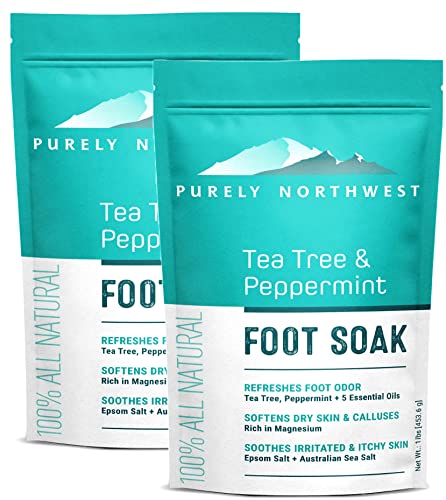 Image 2 of 32 Ounce (Pack of 1) for the product Purely Northwest Tea Tree, Peppermint, MSM & Epsom Salt Foot Soak - 1 Pound