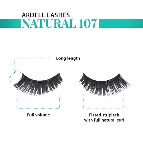 Image 4 of Ardell Natural 107 False Eyelashes Soft Volume Strip Lashes Black, 4 Pack